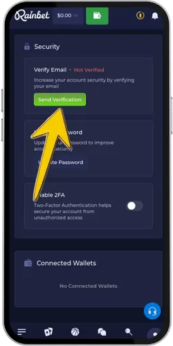 Verifica email Rainbet