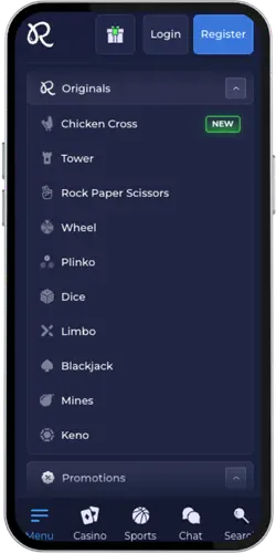 Rainbet App verfügbare Spiele vom Anbieter