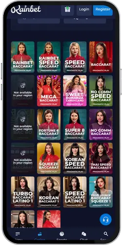 Rainbet App Baccarat