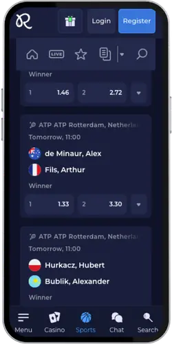 Rainbet App scommesse sul tennis