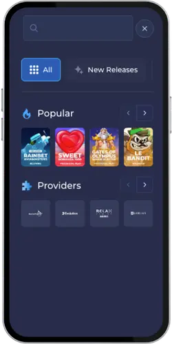 Rainbet App wyszukiwanie nazw w aplikacji