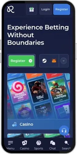 Rainbet iOS Startseite