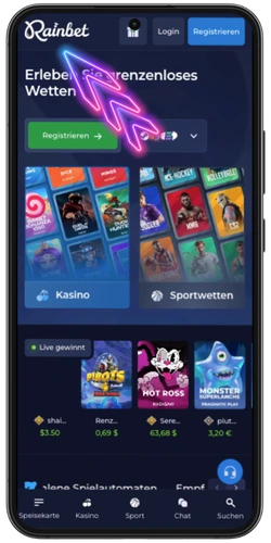 Offizielle Website von RainBet Casino aufrufen – Startseite mit Kasino, Sportwetten und Live-Gewinnen